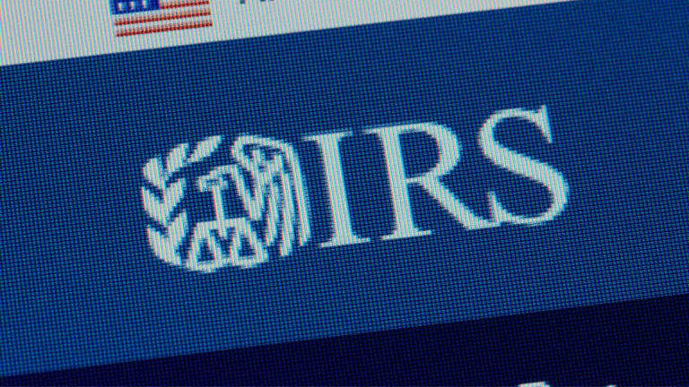 the irs logo is seen on a computer screen in this undated handout photo courtesy of the irs