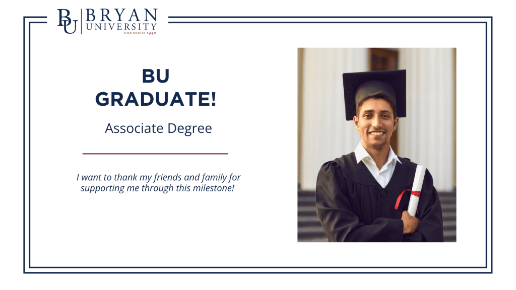 Bryan University Graduates: It's Time to Prepare Your StageClip Slide! 1 A presentation slide showing a graduate