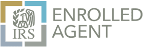 IRS Enrolled Agent logo with IRS emblem and text.
