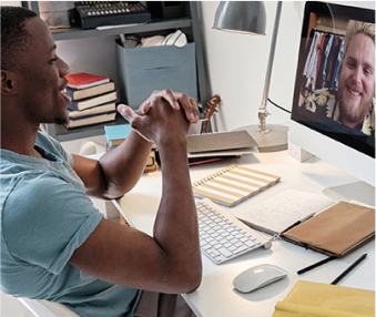 black male student online class